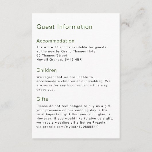 コースタルラブサンディビーチミニマリストラインアートゲスト エンクロージャーカード (正面)