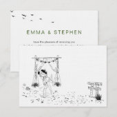 コースタルラブサンディミニマルビーチラインアートプティ エンクロージャーカード (正面/裏面)