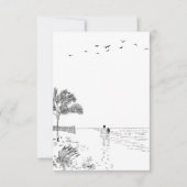 コースタルラブサンディミニマルビーチラインア結婚ート サンキューカード (正面)