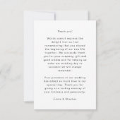 コースタルラブサンディミニマルビーチラインア結婚ート サンキューカード (裏面)