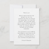 コースタルラブサンディミニマルビーチラインア結婚ート サンキューカード (裏面)