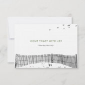 コースタルラブサンディミニマルビーチラインア結婚ート 出欠カード (正面)