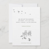 コースタルラブサンディミニマルビーチ結婚ズ セーブザデート (裏面)