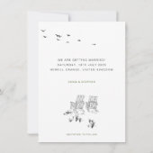 コースタルラブサンディミニマルビーチ結婚ズ セーブザデート (裏面)