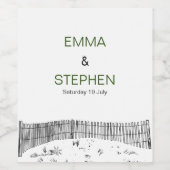 コースタルラブシーサイドサンディミニマルビーチ結婚ズ ワインラベル (シングルラベル)