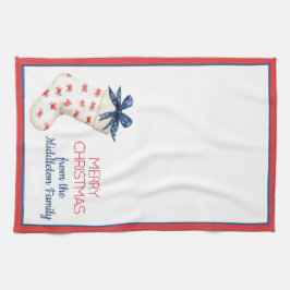 コースタルレッドカニのクリスマスストッキング キッチンタオル