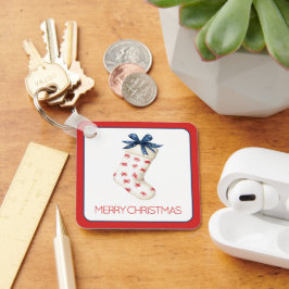 コースタルレッドカニのクリスマスストッキング キーホルダー