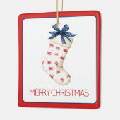 コースタルレッドカニのクリスマスストッキング セラミックオーナメント (左)