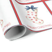 コースタルレッドカニのクリスマスストッキング ラッピングペーパー (ロールコーナー)