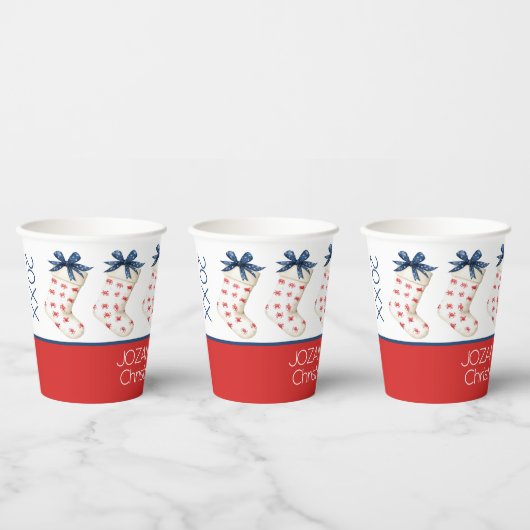 コースタルレッドカニのクリスマスストッキング 紙コップ (複数)