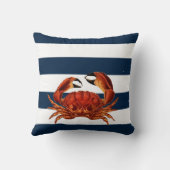 コースタルレッドカニストライプ クッション (裏面)