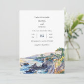 コースタルロッキーコーブゴールデンサンセットビーチ結婚式 招待状 (スタンド正面)