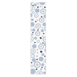 コースタルヴィベ石板ブルージオメトリックサークル ショートテーブルランナー