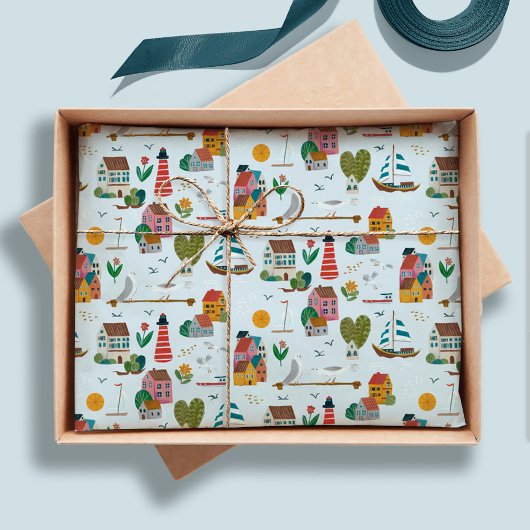 コースタルヴィレッジブルーベビーシャワーパーティー 薄葉紙