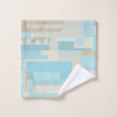 コースタルーブルーブラウン柄のバスタオルセット バスタオルセット (ウォッシュタオル)