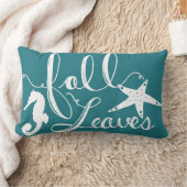 コースタル紅葉スクリプトスターフィッシュ&シーホース ランバークッション (ブランケット)