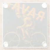 コースターとしてヴィンテージの自転車のRavatポスター ガラスコースター (裏面)