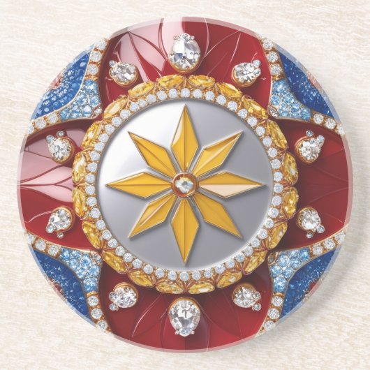 コースターとコロンビアカラーデザイン コースター (正面)