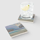 コースターとビーチ写真 ストーンコースター (横)