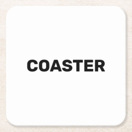 コースターと書かれたコースター スクエアペーパーコースター