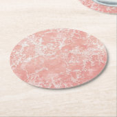 コースターのピンクの大理石 ラウンドペーパーコースター (アングル)