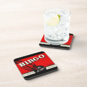 コースターのヴィンテージのビンゴの飲料のラベルそれは衝突です! コースター (右側)