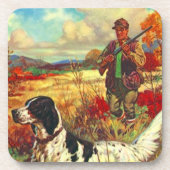 コースターのヴィンテージの鳥犬の狩りの高台のセッター コースター (正面)