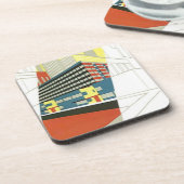 コースターのヴィンテージのDecoの超高層ビル具体的な都市町 コースター (左側)