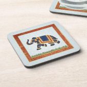 コースターの白い灰色の紫系統の金ゴールド象に栓をして下さい コースター (左側)