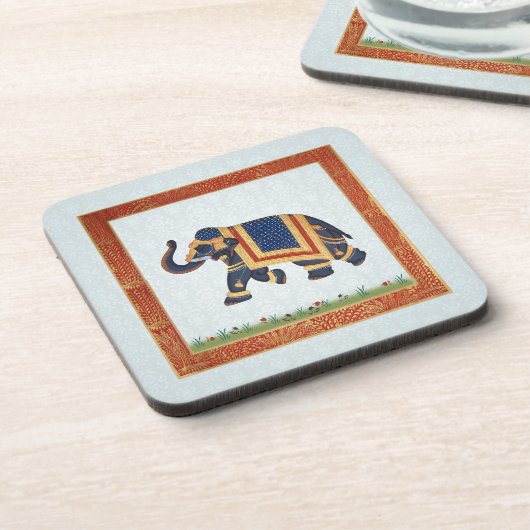 コースターの白い灰色の紫系統の金ゴールド象に栓をして下さい コースター (左側)