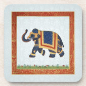 コースターの白い灰色の紫系統の金ゴールド象に栓をして下さい コースター (正面)