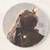 コースターの霧深い夕べの列車の鉄馬w/Lights コースター (正面)