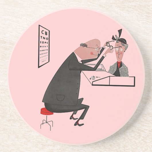 コースターの~のヴィンテージの世紀半ばの眼科医ガラス コースター (正面)