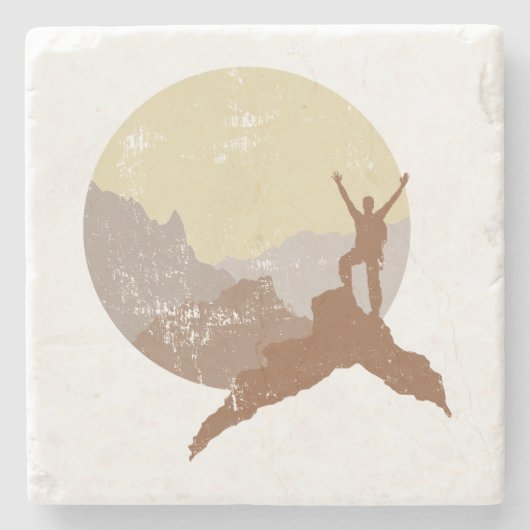 コースターをハイキングする愛情のある生命山 ストーンコースター (正面)