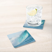 コースターを壊すサーフィンのバレルの波 スクエアペーパーコースター (インサイチュ)