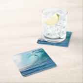 コースターを壊す太平洋の大きい波 スクエアペーパーコースター (インサイチュ)