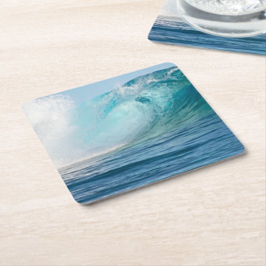コースターを壊す太平洋の大きい波 スクエアペーパーコースター (アングル)