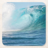 コースターを壊す太平洋の大きい波 スクエアペーパーコースター (正面)