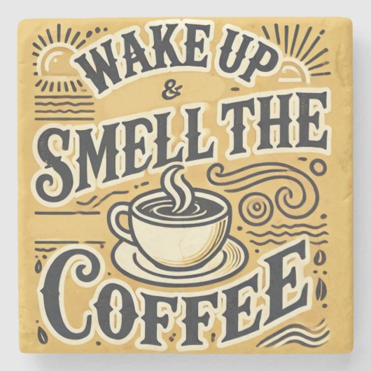 コースターを起こして匂いを嗅ぐ ストーンコースター (正面)