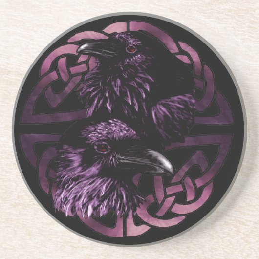 コースターを飲んでいるOdinsのワタリガラス コースター (正面)