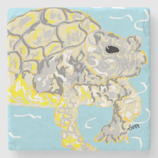 コースターウミガメ ストーンコースター (正面)