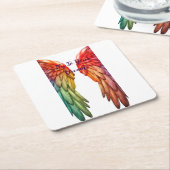 コースターエンジェルウィングスバーウェアアンゲリックビベス スクエアペーパーコースター (アングル)