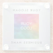 コースターカスタムロゴフェイクシルバーメタリックルック ガラスコースター (裏面)