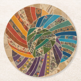 コースターカラフル ラウンドペーパーコースター