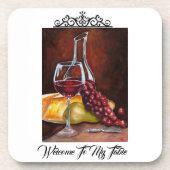 コースターコルクバック – 私のテーブルへようこそ コースター (正面)