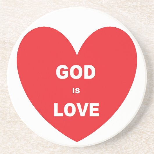 コースターゴッドイズラブ赤いハート コースター (正面)