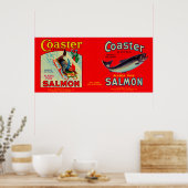 コースターサーモンラベル ポスター (キッチン)