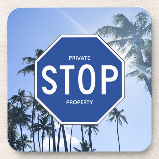 コースターストップ – 青記号 – 6のセット コースター (正面)