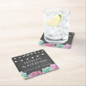 コースターズパステルズスキュレ素朴ントウェディングパーティー スクエアペーパーコースター (インサイチュ)