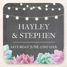 コースターズパステルズスキュレ素朴ントウェディングパーティー スクエアペーパーコースター